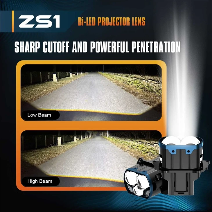 Bi-LED Square Projector Lens 3 Inch With Dual Low Beam factory