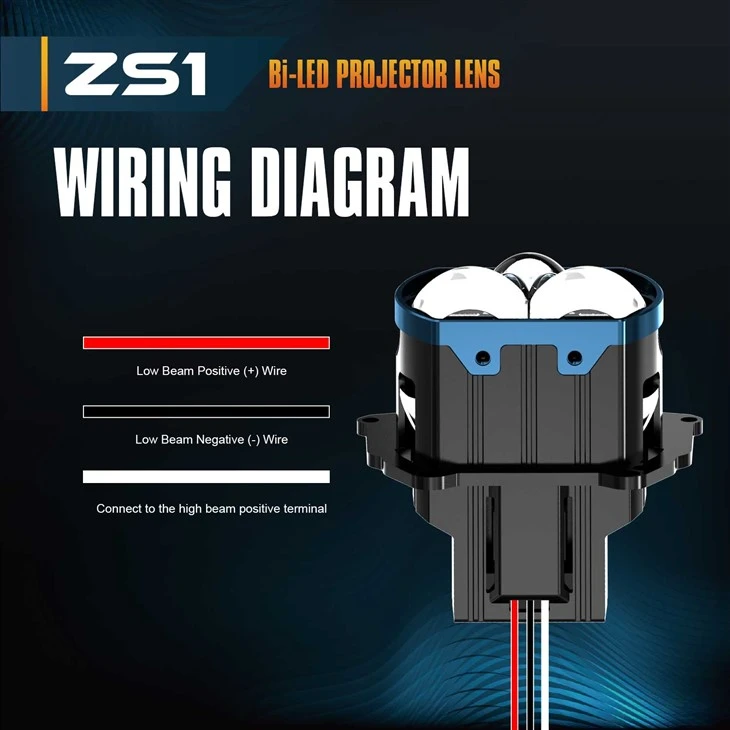 Bi-LED Square Projector Lens 3 Inch With Dual Low Beam suppliers